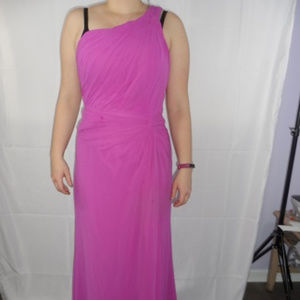 Mori Lee by Madeline Gardner One Shoulder Magenta Prom Gown Size 11/12